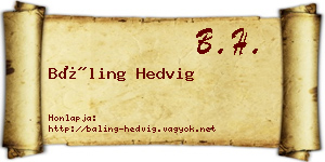 Báling Hedvig névjegykártya